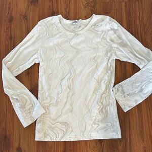 Hard Tail white swirl print cotton long sleeve T-shirt size L